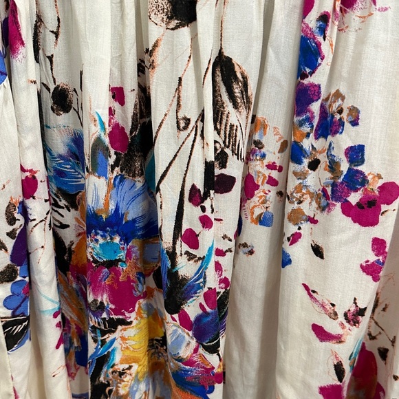 Umgee Cream Floral Boho Dress with Multicolor Accents - Picture 3 of 4